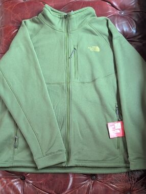 The North Face Men's Timber Full Zip Lightweight Fleece Jacket In Scallion Green
